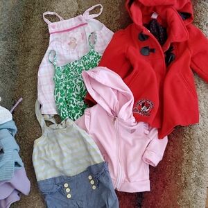 Red Coat and Pink Hoodie Set